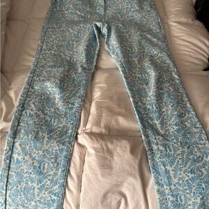 J. McLaughlin Blue Floral Skinny Pants